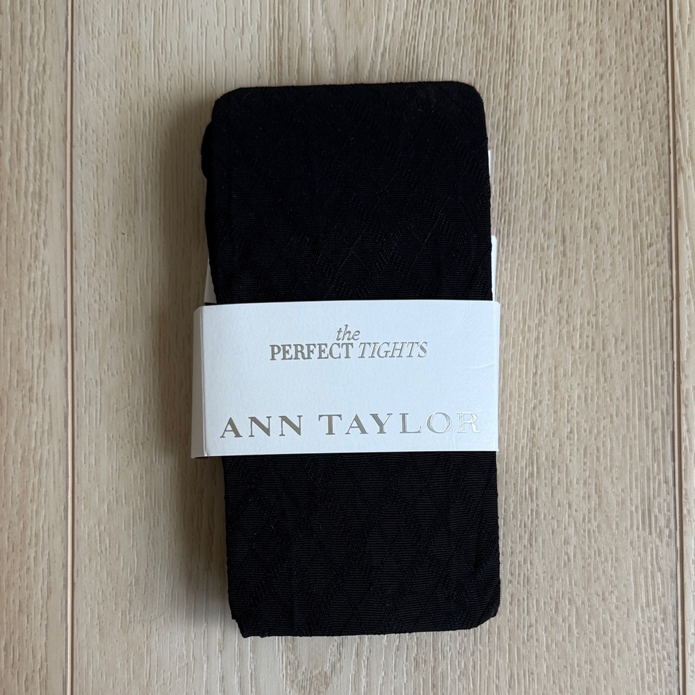 Ann Taylor Black Diamond-Pattern Tights